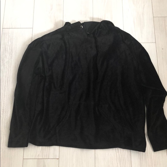 Velvet ribbed hoodie - Picture 2 of 6